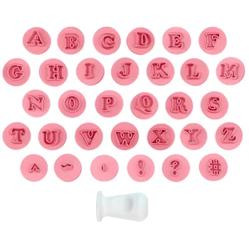 Kit Carimbos Letras Fofas 2cm (33pcs) - BlueStar
