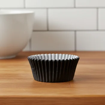 Forminha Cupcake Mago sobre a bancada - Preto