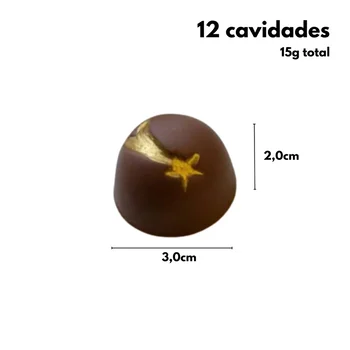 Forma de Chocolate Bombom Trufa Cereja Estrela de Davi 13g (10 uni) em Acetato - BWB (3)