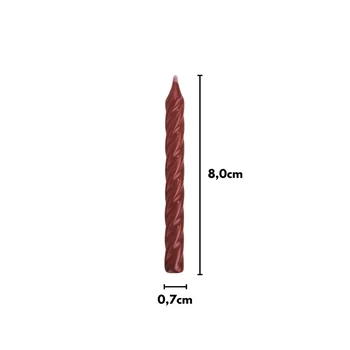 Vela Espiral Metalizada Vermelha 8cm (8uni) - Silver Festas (3)