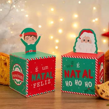Caixa Panetone Pop Up Fábrica do Noel 500g (10uni) - Cromus