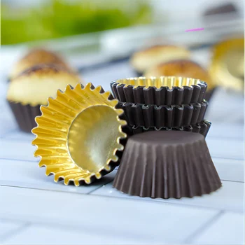 Forminha de Brigadeiro em Papel n°5 Marrom Fora Ouro Dentro (50uni) - Mago (2)