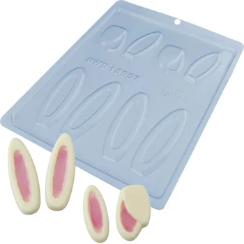 Forma de Chocolate Orelhas de Coelho (10uni) em Acetato - BWB