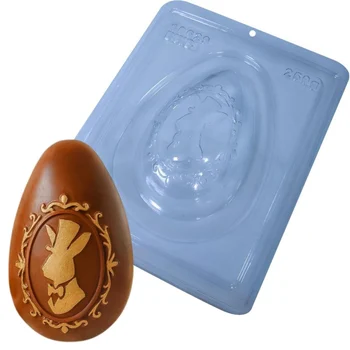 Forma de Chocolate Ovo de Páscoa Clássico do Coelho (250g) Acetato e Silicone - BWB (1)