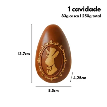 Forma de Chocolate Ovo de Páscoa Clássico do Coelho (250g) Acetato e Silicone - BWB (3)