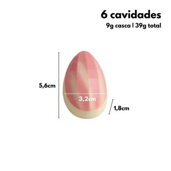 Forma de Chocolate Bombom Ovo de Páscoa Mosaico (39g) Acetato e Silicone - BWB (3)