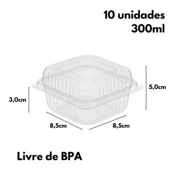 Embalagem Quadrada Articulada 300ml (10uni) - BWB (3)