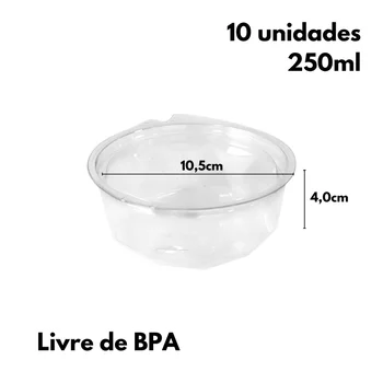 Embalagem Redonda Diamantada Articulada com Vedação 250ml (10uni) - BWB (3)