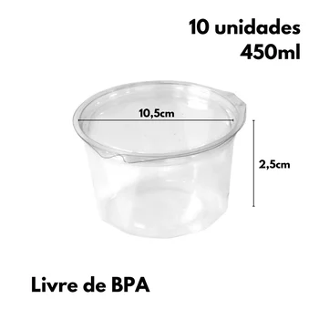 Embalagem Redonda Diamantada Articulada com Vedação 450ml (10uni) - BWB (3)