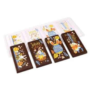 Forma Decorativa Blister Tablete/Barra Páscoa - Páscoa Feliz (4 cavidades)