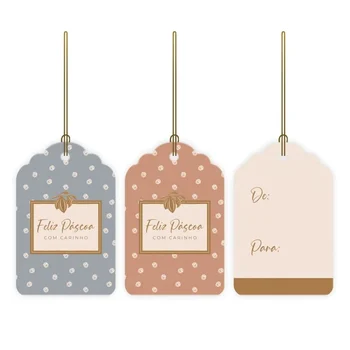 Tag De/Para Páscoa Terry 5x8cm (12uni) - Cromus