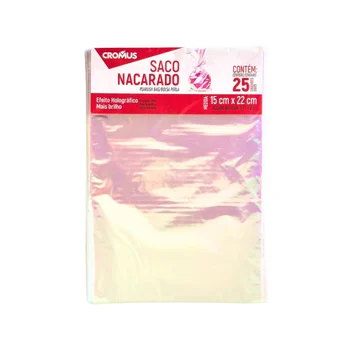 Saco Transparente Nacarado 15 x 22cm (25uni) - Cromus (1)