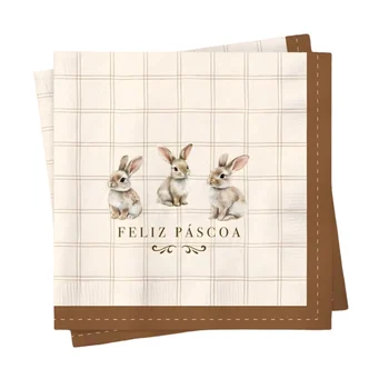 Guardanapo de Papel Páscoa Classique Bunny 32,5 x 32,5cm (20uni) - Cromus