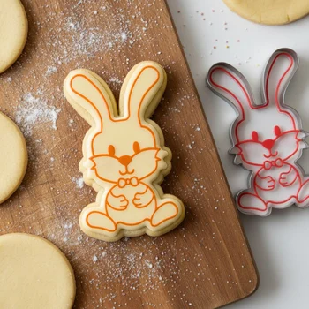 Kit Cortador e Marcador Coelho Sentado Infantil (11,5cm) - Kafstar (2)