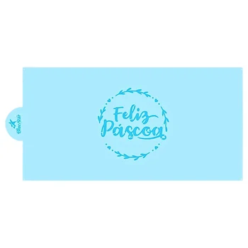 Stencil Feliz Páscoa Ramos (32 x 16cm) - BlueStar