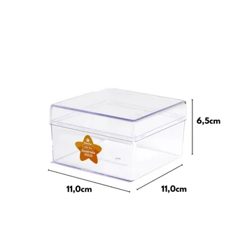 Cake Box Cristal Quadrada com Tampa (500mL) - BlueStar (2)