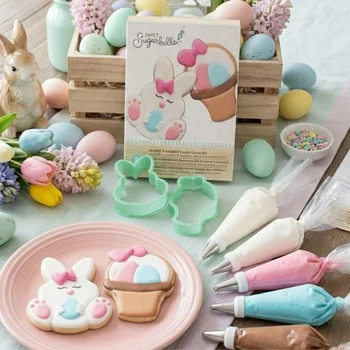 Kit Cortadores Coelho e Cesta com Stencils (5pcs) - Sweet Sugarbelle (2)