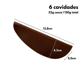 Forma de Chocolate Ovo de Páscoa Fatias (250g) Acetato e Silicone - BWB