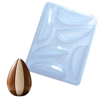 Forma de Chocolate Ovo de Páscoa Fatias (150g) Acetato e Silicone - BWB