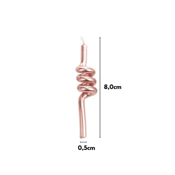 Vela Tubo Rose Gold 8cm (4uni) - Silver Chef (2)