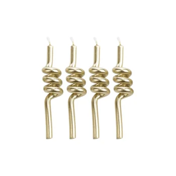 Vela Tubo Dourada 8cm (4uni) - Silver Chef