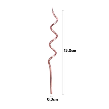 Vela Espiral Rose Gold 13cm (4uni) - Silver Chef (2)