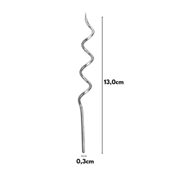 Vela Espiral Prateada 13cm (4uni) - Silver Chef (2)