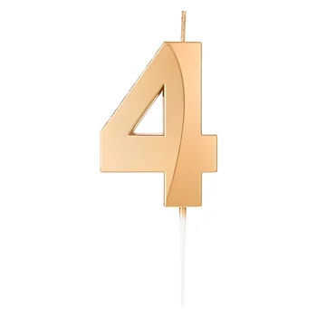 Vela Design Dourada Número 4 (6,7cm) - Silver Chef