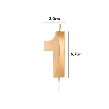 Vela Design Dourada Número 1 (6,7cm) - Silver Chef (2)