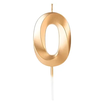 Vela Design Dourada Número 0 (6,7cm) - Silver Chef