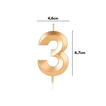 Vela Design Dourada Número 3 (6,7cm) - Silver Chef (2)