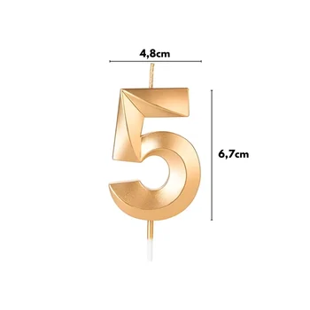 Vela Design Dourada Número 5 (6,7cm) - Silver Chef (2)