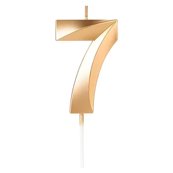 Vela Design Dourada Número 7 (6,7cm) - Silver Chef