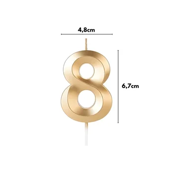 Vela Design Dourada Número 8 (6,7cm) - Silver Chef (2)