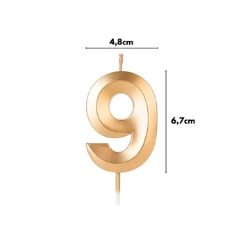 Vela Design Dourada Número 9 (6,7cm) - Silver Chef (2)