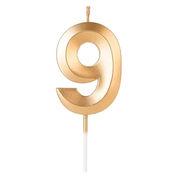 Vela Design Dourada Número 9 (6,7cm) - Silver Chef