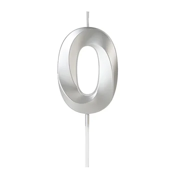 Vela Design Prateada Número 0 (6,7cm) - Silver Chef