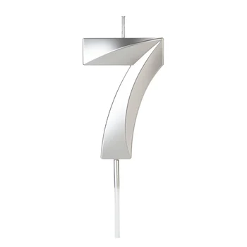 Vela Design Prateada Número 7 (6,7cm) - Silver Chef