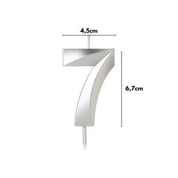 Vela Design Prateada Número 7 (6,7cm) - Silver Chef (2)