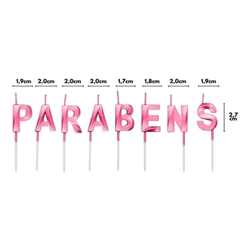 Vela Design Parabéns Rosa (8uni) - Silver Chef (2)