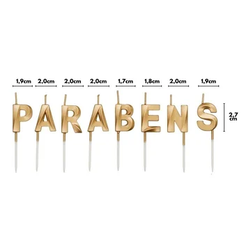 Vela Design Parabéns Dourada (8uni) - Silver Chef (2)