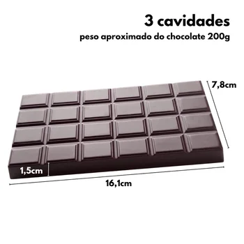 Forma de Chocolate em Policarbonato Tablete/Barra Dubai Gomos (200g) - Brunner (3)