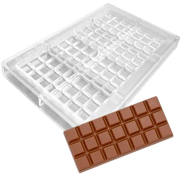 Forma de Chocolate em Policarbonato Tablete/Barra Quadro (100g) - Brunner (1)