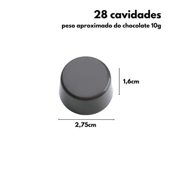 Forma de Chocolate em Policarbonato Bombom Alpino Liso (10g) - Brunner (3)