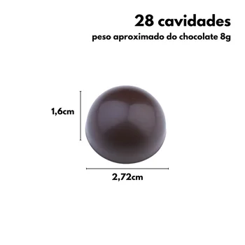 Forma de Chocolate em Policarbonato Bombom Praliné de Cúpula (8g) - Brunner (3)