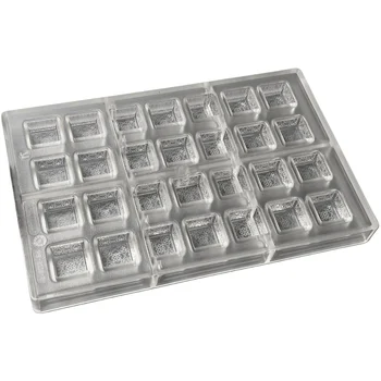 Forma de Chocolate em Policarbonato Bombom Quadrado Textura Oriental 2,5cm (10g) - Brunner (4)