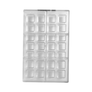 Forma de Chocolate em Policarbonato Bombom Quadrado Textura Manila Lapidado 2,5cm (10g) - Brunner
