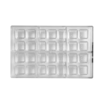 Forma de Chocolate em Policarbonato Bombom Quadrado Textura Manila Lapidado 2,5cm (10g) - Brunner