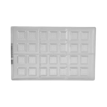 Forma de Chocolate em Policarbonato Bombom Quadrado Textura Manila Lapidado 2,5cm (10g) - Brunner
