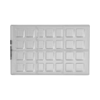 Forma de Chocolate em Policarbonato Bombom Quadrado Textura Manila Lapidado 2,5cm (10g) - Brunner